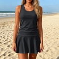thumbnail image 3 of Womens Tankini Bathing Suit 2 Piece Swimwear with Sleeveless Tank Top and Flared Swim Skirt Modest Tummy Control Swimwear, S, 3 of 7