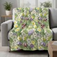 thumbnail image 2 of Green Botanical Blanket Soft Cozy Warm Throw Blanket for Couch, Plush Fuzzy Flannel Fleece Blankets for Sofa, Spring Floral Summer Botanical Rustic Bed Blankets Lightweight Gifts for Women, 50"x80", 2 of 9