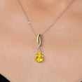 thumbnail image 3 of Gem Stone King 925 Silver and 10K Yellow Gold Yellow Citrine and White Lab Grown Diamond Pendant Necklace for Women | 2.47 Cttw | Gemstone November Birthstone | Oval 10X8MM | With 18 inch Chain, 3 of 6