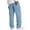 Blue, variant on Men Drawstring Waist Vertical Thick Corduroy Multi Patch Cargo Straight Pants Warm Vintage Autumn Winter Street Loose Fit Trousers Black S