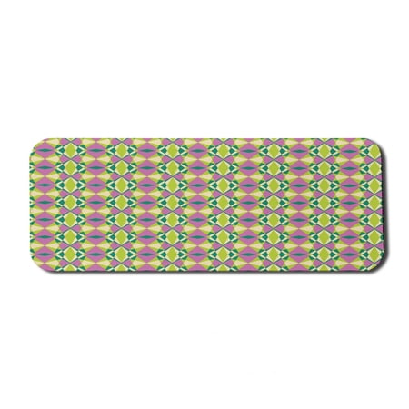 Geometric Computer Mouse Pad  Colorful Mosaic Polygonal Shapes  Rectangle Non-Slip Rubber Mousepad Large  31  x 12  Gaming Size  Multicolor  by Ambesonne