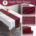 thumbnail image 4 of 6 Pack Burgundy Sequin Table Runners 12" x 72" Sparkle Sequin Table Cloths for Wedding Party Banquet Bridal Shower Decorations, 4 of 14