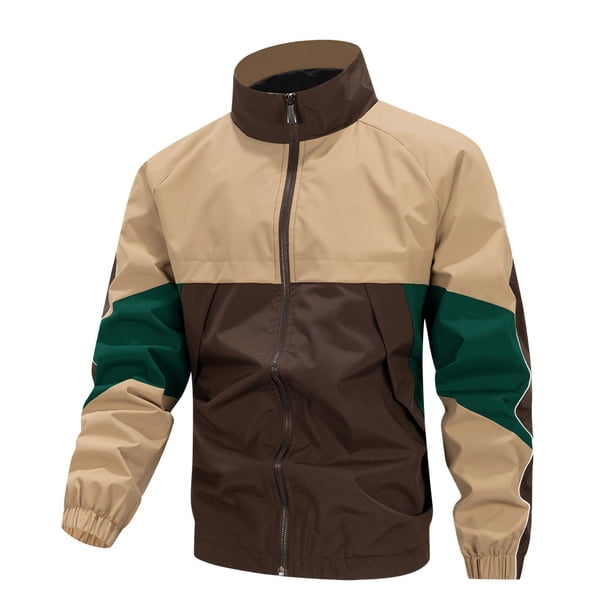 Ceisia Men's Hooded Waterproof Long Sleeve Jacket Casual Solid Color Loose Fit Gift Outerwear