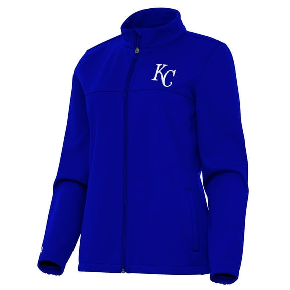 Women's Antigua Royal Kansas City Royals Links 2 Golf Full-Zip Jacket