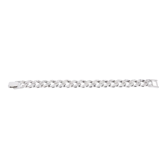 Bracelet,Fashionable Bracelet Diamonds Embedded Cuban Hand Chain Wrist Jewelry Solid Performance
