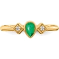 thumbnail image 5 of 14K Yellow Gold Pear Bezel Emerald And Diamond Ringsize 7 - Jbsp, 5 of 5