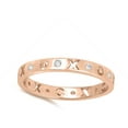 thumbnail image 4 of CHOOSE YOUR COLOR Clear CZ Cutout X O Anniversary Rose Gold-Tone Sterling Silver Ring White Female Size 8, 4 of 4