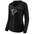 thumbnail image 2 of Women's Black Atlanta Falcons Primary Logo Long Sleeve T-Shirt, 2 of 3