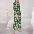 thumbnail image 3 of Daiia Avocado Heart for Women's Long-Sleeved Pajama Set – Soft & Comfortable Sleepwear Button-Up Pajamas Cozy Lounge Wear-XX-Large, 3 of 7