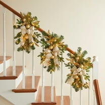 BrylaneHome 24" Pre-Lit Holiday Classics Stair Swag