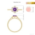 thumbnail image 5 of ANGARA Natural Round Amethyst Cocktail Ring with Floral Diamond Halo in 14K Yellow Gold for Women (Size-5mm) | February Birthstone, Anniversary, Jewelry Gift for Women | Natural Amethyst Ring, 5 of 10