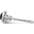 thumbnail image 3 of Sterling Silver Rhodium-Plated With Black Oval Onyx Stone Ring (Size 7) Made In Thailand qr7011-7, 3 of 5