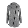 thumbnail image 3 of Abcnature Womens Casual Coat Long Zipper Sweatshirt Outwear Tops Gray 5XL, 3 of 5