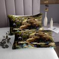 thumbnail image 3 of Erosebridal Wildlife Capybara Coverlet Set King,Butterfly Bedding Set,Flower Decor,3-Piece, 3 of 5