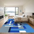 thumbnail image 3 of ODIKA 5'x7' Machine Washable Non-Slip Area Rug, Geometric Blue High Traffic Rug, Blue, 1074648, 3 of 7