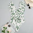 thumbnail image 2 of Women's Bikini Swimsuit Ruffles Two Pieces Bikini Set, Leaves XL, 2 of 5