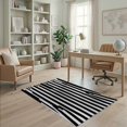 thumbnail image 2 of ODIKA 4'x6' Washable Area Rug Stain Resistant, Low Pile, Easy Care Black White Corridor Alfombras Para Striped Design with Bold Monochrome Symmetry for Dorm Room, Small Living, 2 of 7
