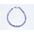 thumbnail image 2 of Amethyst 4x6mm Oval Shape Faceted Cut Beads 7 inch Silver Plated Clasp Bracelet for men, women, unisex. Link Chain Stacking Bracelet.|LINK_00232, 2 of 4