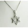 thumbnail image 2 of Star of David Pendant 14mm x 15mm Sterling Silver and Pure Brilliance CZ w/ Box Chain, 2 of 5