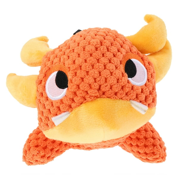 GOOHOCHY Juguete para masticar para perros Juguete de peluche para perros Forma de cangrejo Juguete para masticar chirriante para mascotas Juguete para mascotas