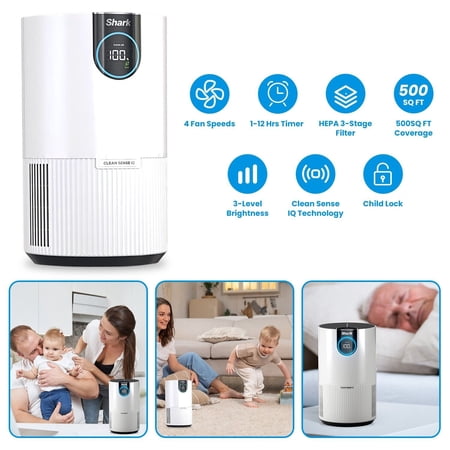 Shark HP102 Air Purifier With HEPA Multi-Filter Microban Antimicrobial Coating