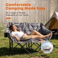 thumbnail image 6 of Double Camping Chair Oversized Padded Outdoor Loveseat Chairs for Adults, Heavy Duty Folding Camping Couch with Cup Holders & Phone Pocket, 2 Person Portable Chair for Beach Lawn Patio, 6 of 6