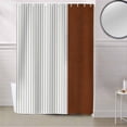 thumbnail image 5 of Fabric Shower Curtain, Boho Brown Leather Texture Black Striped Tribal Style Shower Curtains with 12 Hooks Waterproof Machine Washable Bath Curtains for Bathroom, 54 x 78in, 5 of 6
