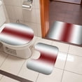thumbnail image 4 of Red Grey White Bath Mat 3 Piece Bathroom Rug Set, Farmhouse Ombre Color Modern Simple Non Slip Bath Rug Contour Mat and Toilet Lid Cover, Absorbent Shower Mats Soft Bath Rugs and Mats Sets, 4 of 8