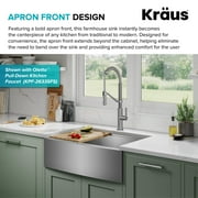 حوض مطبخ KRAUS Kore 30 Farmhouse Workstation مقاس 16 وعاء واحد من الفولاذ المقاوم للصدأ مع الملحقات