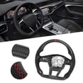 thumbnail image 4 of Custom Steering Wheel, Perforated Leather Stable High Heat Tolerance Red Stitching Steering Wheels D Type Oxidation Protection  For Car, 4 of 8