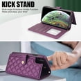 thumbnail image 5 of Allytechgroup Wallet Case for iPhone XS/X with Credit Card Slot, RFID Blocking PU Leather Case with Lanyard & Shoulder Strap & Kickstand Shockproof Bumper for Women Men, Darkpurple, 5 of 8
