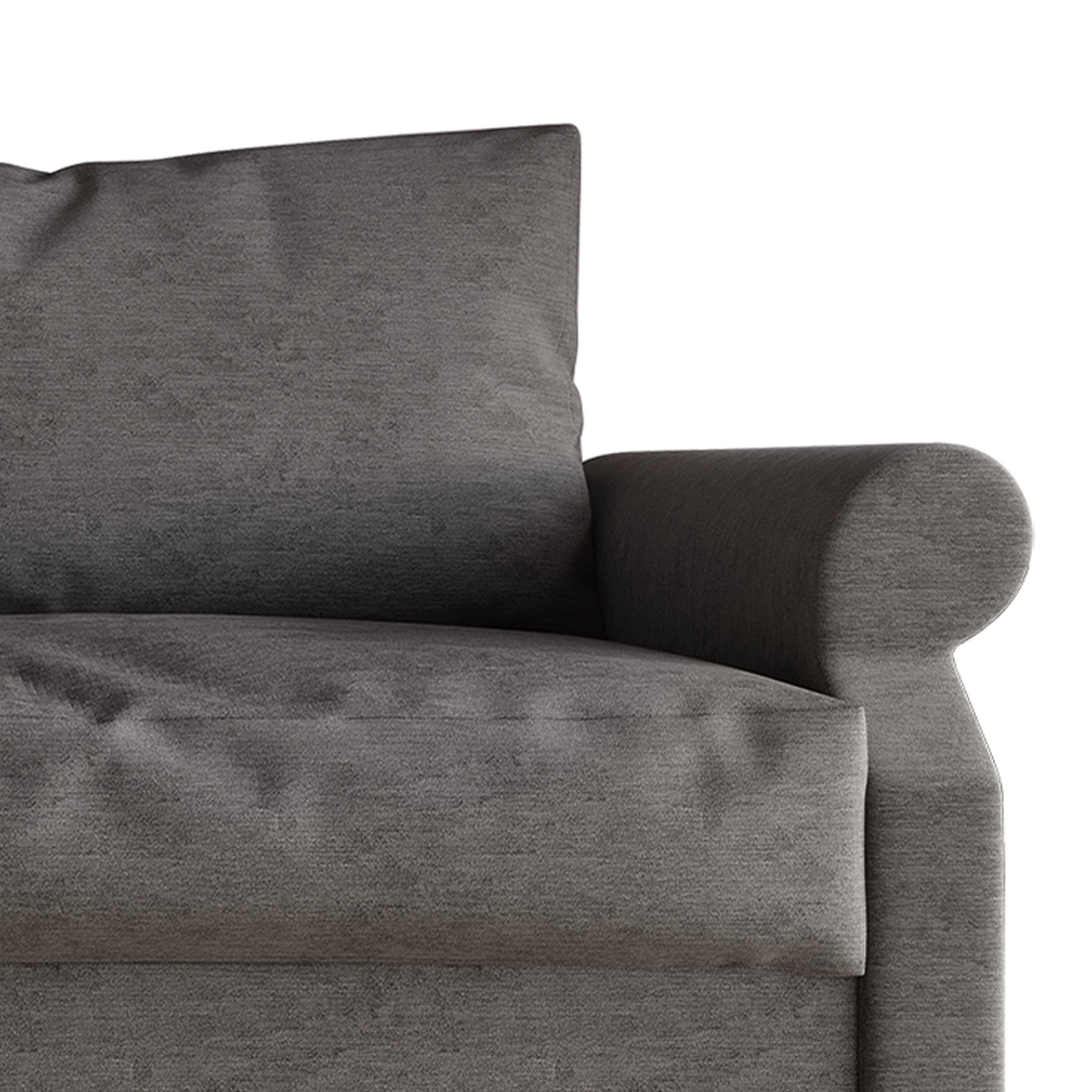 Castle Place Linen Upholstered Sofa, Dark Gray