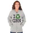 thumbnail image 3 of Recycle GRN Earth Day Save the Planet Unisex Fleece Graphic Zip Up Hoodie Brisco Brands 5X, 3 of 5
