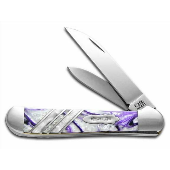 Case xx Knives Copperhead Vault Collection Purple Passion & Ivory Quartz Corelon Stainless Pocket Knife