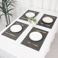 thumbnail image 7 of REGALWOVEN Set of 8 Placemats, Placemats for Kitchen Dining Table Decor Washable Heat Resistant Table Placemats Wipeable Place Mat Black Gray 18*12in, 7 of 7