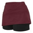thumbnail image 4 of JWZUY Women's Elastic Yoga Culottes Solid Color Athletic Shorts with High Waist and Tummy Control Plus Size Biker Shorts for Summer Golf Skorts Wine XXXL, 4 of 6