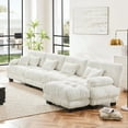 thumbnail image 3 of 173.2" Oversized Couch, 4 Seater Modular Sectional Sofa, White Large L Shaped Sectional Couches for Living Room, Fluffy Couch Set, Chenille Cloud Couch with Ottoman, Sofas for Living Room, 3 of 8