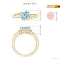 thumbnail image 5 of Angara Natural 1 Ct. Aquamarine with Diamond Side Stone Ring in 14K Yellow Gold for Women (Ring Size: 3), 5 of 10