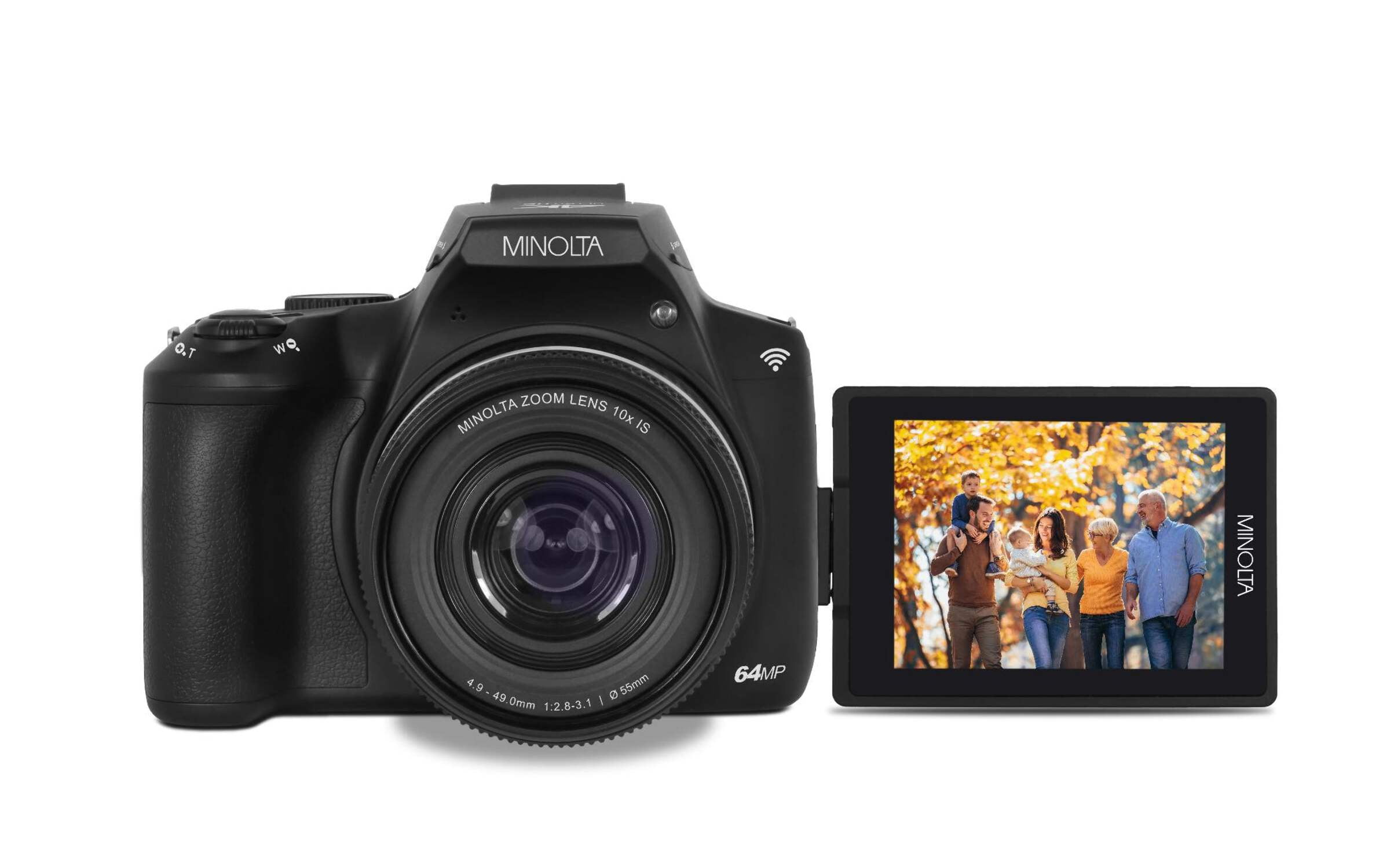 Minolta MNB10Z-BK-N MNB10Z 64 MP 4K Ultra HD Bridge Camera with 10x Optical Zoom - Black - No Memory Card