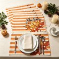 thumbnail image 5 of Fall Placemats, 17.71x11.81 Inch Double Sided Pumpkin Placemats with Autumn Maple Leaf Print, Stitched Cotton Linen Table Mat, Rustic Harvest Decor for Kitchen Table Thanksgiving Arrangement, 5 of 6