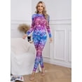 thumbnail image 3 of Zaldita Women's Mermaid Fish Scale Print Long Sleeve Rash Guard Swimsuit Sun Protection Wetsuit Bathing Suit Type A XL, 3 of 7