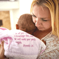 thumbnail image 6 of Embroidered Scripture Baby Quilt, Pink, 6 of 6