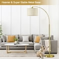 thumbnail image 6 of NATYSWAN Gold Modern Arc Floor Lamp, Tall Pole Lamp with On/Off Foot Switch, Adjustable Hanging Drum Shade, over Couch Arched Reading Light for Bedroom, Office, 6 of 8