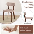 thumbnail image 6 of Giantex Dining Chairs Set of 2, Upholstered Armless Side Chairs w/Solid Rubber Wood Frame, Contemporary Mid-Back Chairs, Brown, 6 of 9