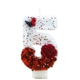 thumbnail image 1 of Goleeg Bougies d'Anniversaire Papillon Numéro 5, Bougies Gâteau Numérotées Décorées de Roses Rouges, pour Anniversaires, Fêtes et Célébrations de Mariage, 1 of 5