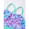 thumbnail image 6 of CHICTRY Kids Girls 2Pcs Bikini Set Swimwear Crop Top with Briefs Bathing Suit Floral Blue Green 8, 6 of 7