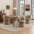 thumbnail image 5 of Kidol & Shellder Boucle Dining Chair 2PCS, Swivel Accent Chair with Armless Barrel Design & Mid Back, Plush Upholstered Seat for Kitchen, Living Room, Vanity Room, Easy-Clean, Coffee, 5 of 13