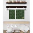 thumbnail image 3 of Dark Green Gold Floral Kitchen Dish Towels for Drying Dishes Set of 4, Modern Abstract Art Spring Flowers Waffle Weave Microfiber Hand Tea Bathroom Towels Quick Dry & Absorbent Towel 15.7x23.6, 3 of 7