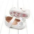 thumbnail image 4 of LYHaoo Summer Children Toddler Shoes Girls Sports Flat Bottom Lightweight Shiny Rhinestone Ribbon Bow Solid Color Hook Loop Sizes 4 White(Toddler), 4 of 6