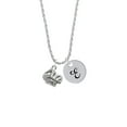 thumbnail image 2 of Delight Jewelry Silvertone Chef Hat Silvertone Script Initial Disc - E - Charm Necklace, 20"+3", 2 of 4